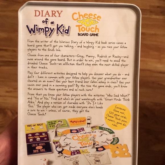 Diary of a Wimpy Kid Cheese Touch Board Game portable in metal can 3-4 players - Picture 2 of 4